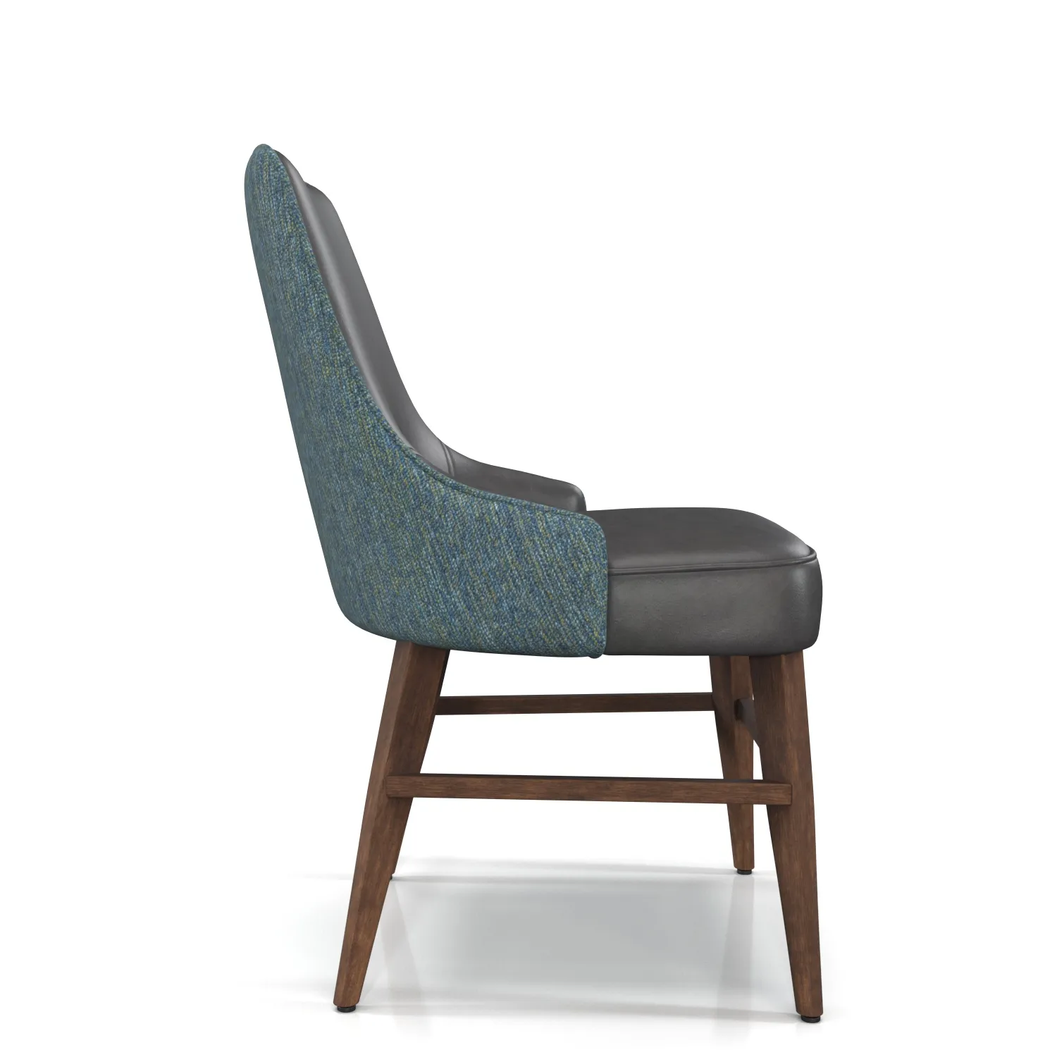 Leather Fabric Wood Base Dining Chair PBR 3D Model_03